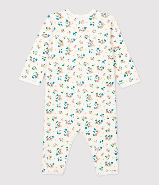Dors-bien sans pieds à fleurs bébé en coton blanc MARSHMALLOW/blanc MULTICO